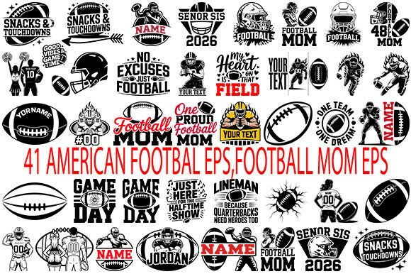 41 American Football SVG Graphics for Crafts