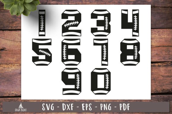 American Football Numbers SVG: Graphics for Crafts