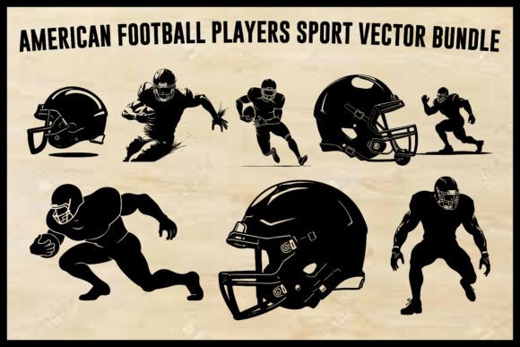 American Football Players Sport Vector Graphics & Crafts