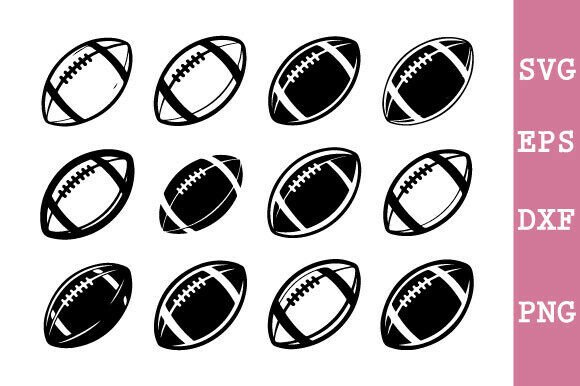 American Football Silhouette SVG Bundle for Crafts Graphics
