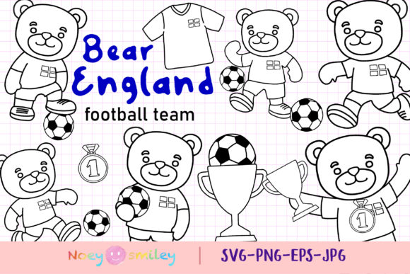Bear England Football Team Clipart Graphics & Crafts