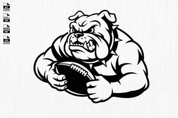 Bulldog with Football Svg: Graphics for Crafts