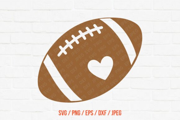 Football Heart Love SVG for Crafts & Graphics