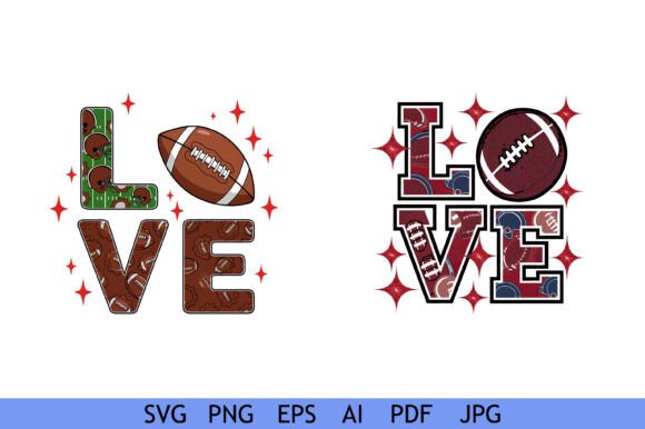 Football LOVE Graphics for Crafts & Publishing