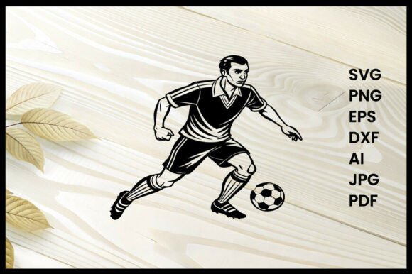 Football Player Silhouette Vector Art for Graphics & Crafts