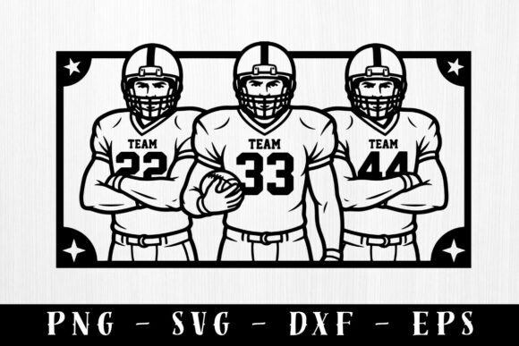 Football Team Trio SVG: Modern Graphics for Crafts