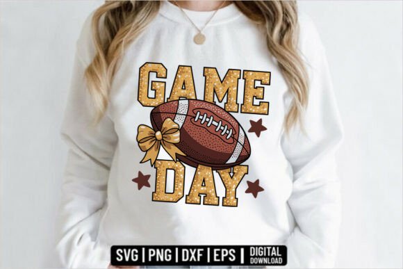 Game Day Football Svg-Glitter Bow Sports Graphics Review