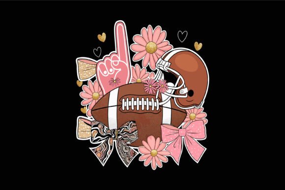 Girly Football Game Day SVG for Graphics & Crafts