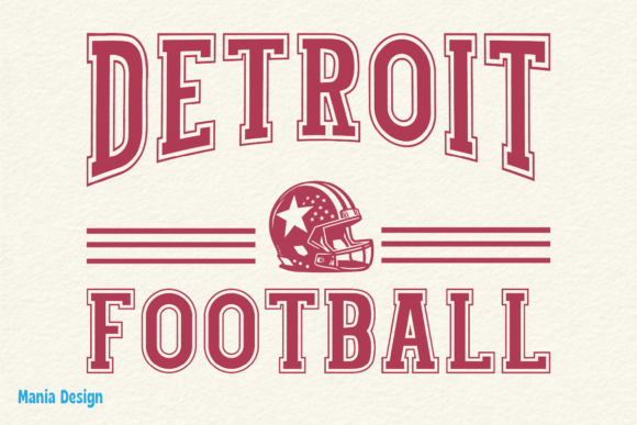 Retro Detroit Football PNG Fan SVG Graphics