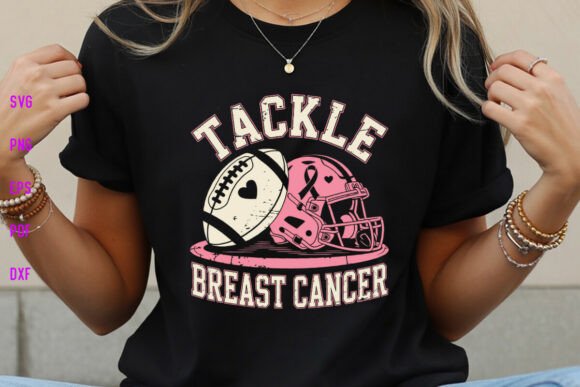 Tackle Breast Cancer Football Shirt SVG Graphics & Crafts