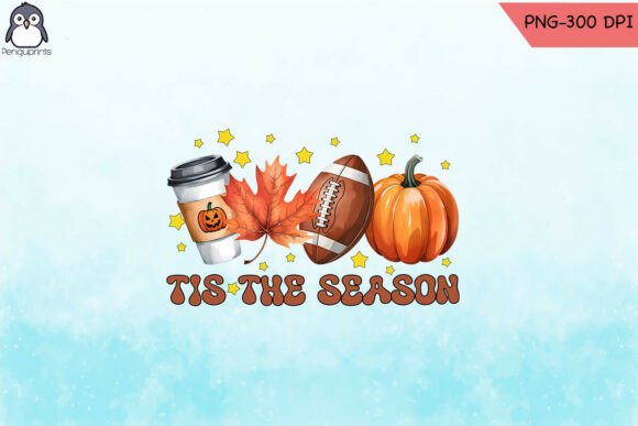 Tis the Season Football Coffee PNG Graphics